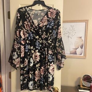 Black and floral dress